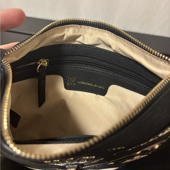 INC International Concepts Black Faux Suede Butterfly Wristlet Clutch Like New - Picture 7 of 8